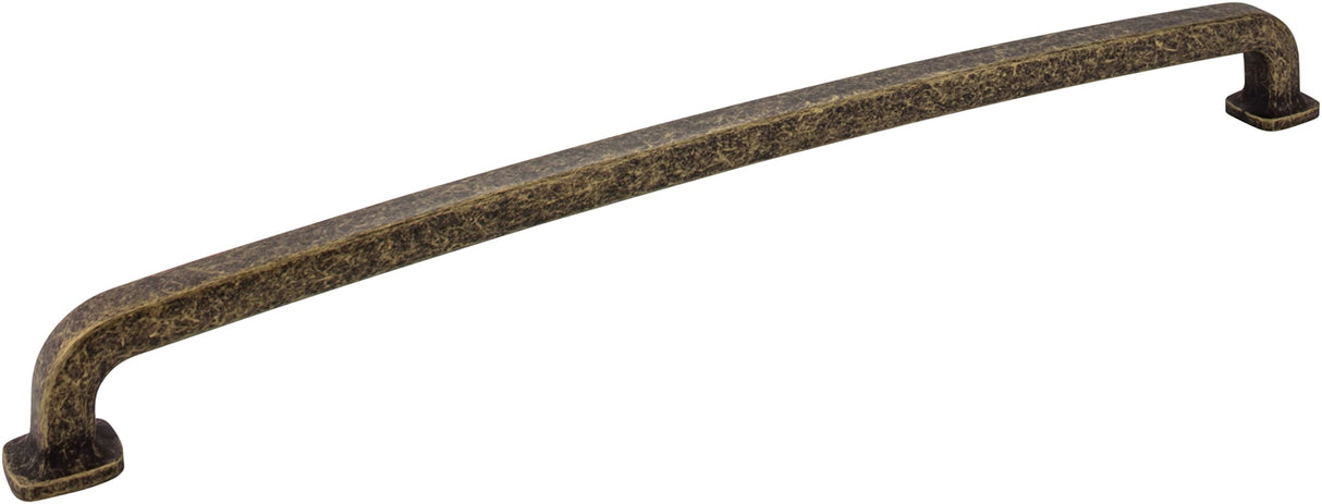 Jeffrey Alexander MO6373-18ABM-D 18" Center-to-Center Distressed Antique Brass Belcastel 1 Appliance Handle