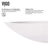 VIGO VGT945 13.5" L -23.13" W -10.38" H Handmade Countertop Matte Stone Oval Vessel Bathroom Sink Set in Matte White Finish with Matte Black Single-Handle Waterfall Faucet and Pop Up Drain