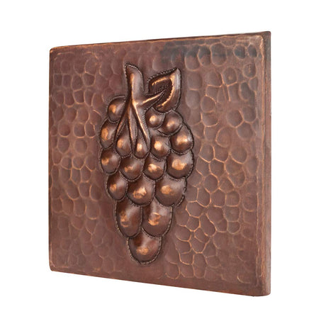Premier Copper Products T4DBG 4-Inch by 4-Inch Copper Grape Tile, Oil Rubbed Bronze
