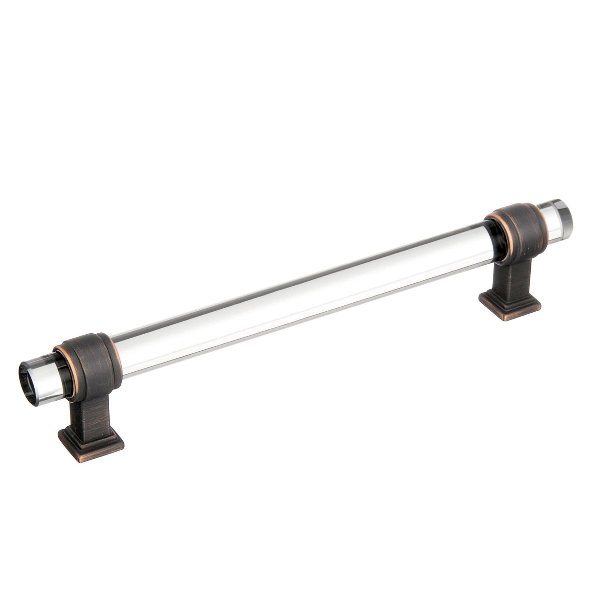 Amerock Cabinet Pull Clear/Oil-Rubbed Bronze 6-5/16 inch (160 mm) Center to Center Glacio 1 Pack Drawer Pull Drawer Handle Cabinet Hardware