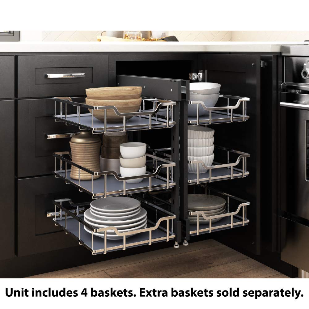Hardware Resources SWS-BCFH18PC 18" Polished Chrome STORAGE WITH STYLE® Full-Height Blind Corner Organizer