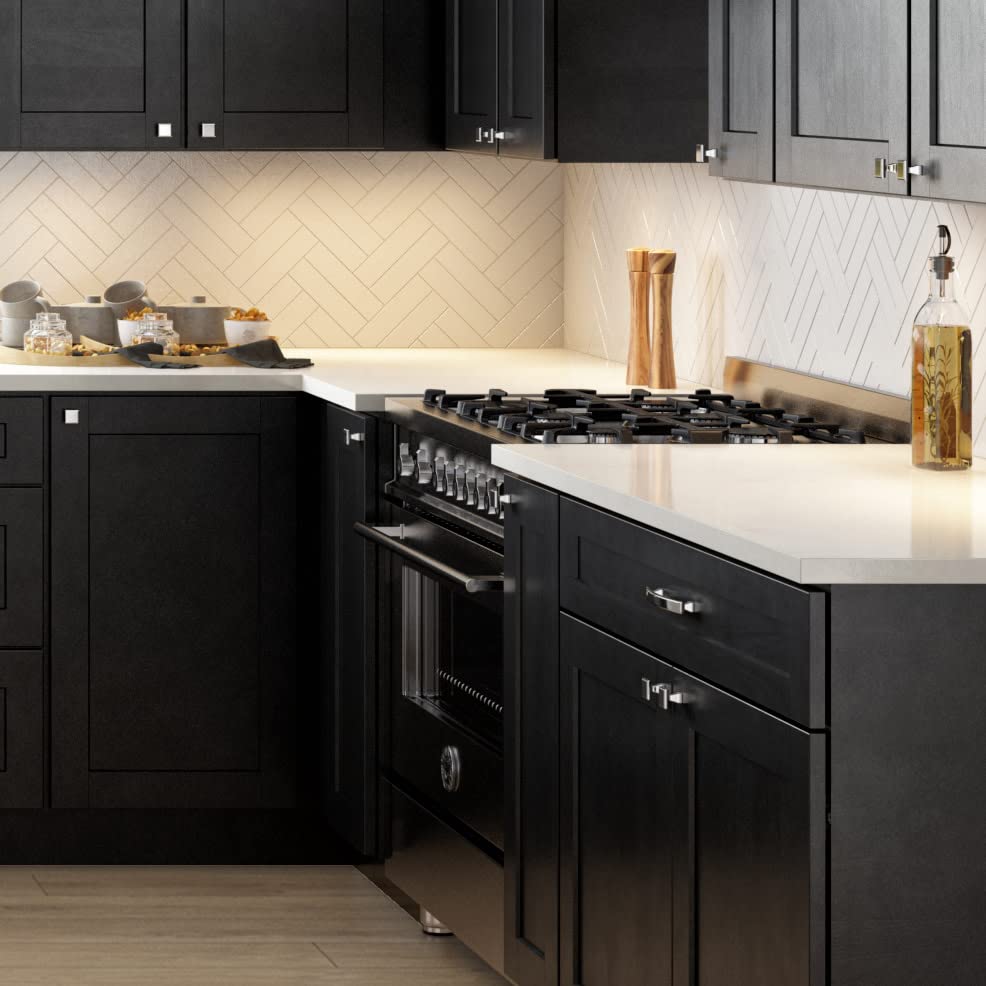 Elements 449MB 1" Overall Length Matte Black Square Hadly Cabinet Knob