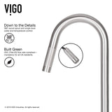VIGO VG02008STK2 17" H Gramercy Single-Handle with Pull-Down Sprayer Kitchen Faucet with Soap Dispenser in Stainless Steel