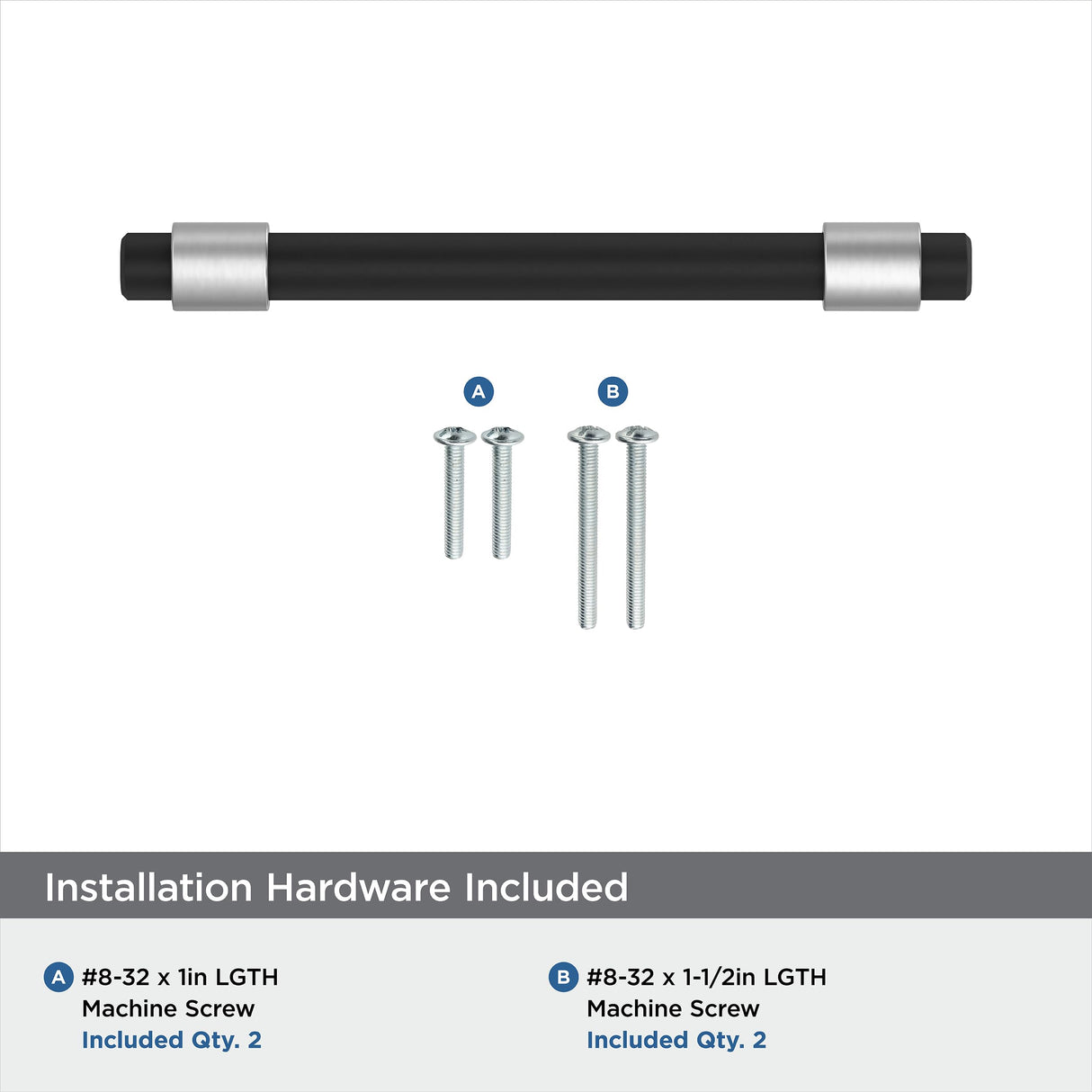 Amerock Cabinet Pull Polished Chrome/Matte Black 3-3/4 inch (96 mm) Center-to-Center Mergence 1 Pack Drawer Pull Cabinet Handle Cabinet Hardware