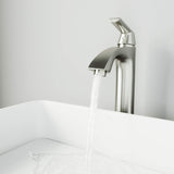 VIGO Linus 10.625 inch H Single Hole Single Handle Bathroom Faucet in Brushed Nickel - Vessel Sink Faucet VG03013BN