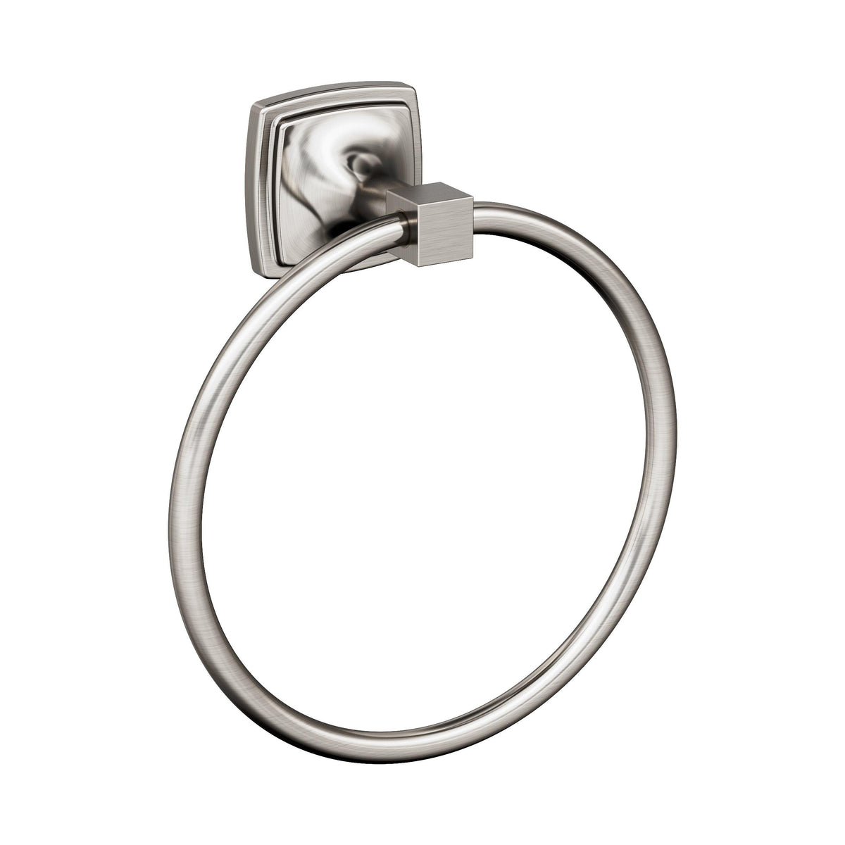 Amerock BH36092G10 Brushed Nickel Towel Ring 7-9/16 in (192 mm) Length Towel Holder Stature Hand Towel Holder for Bathroom Wall Small Kitchen Towel Holder Bath Accessories