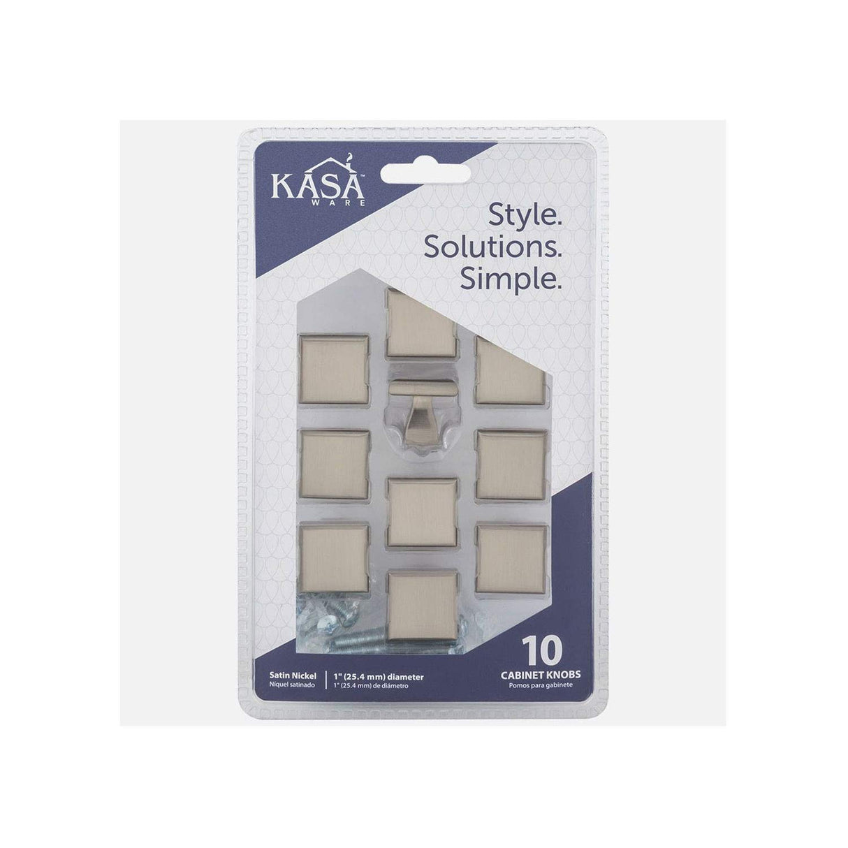 KasaWare K313SN-10 1" Diameter Flared Foot Square Knob, 10-pack