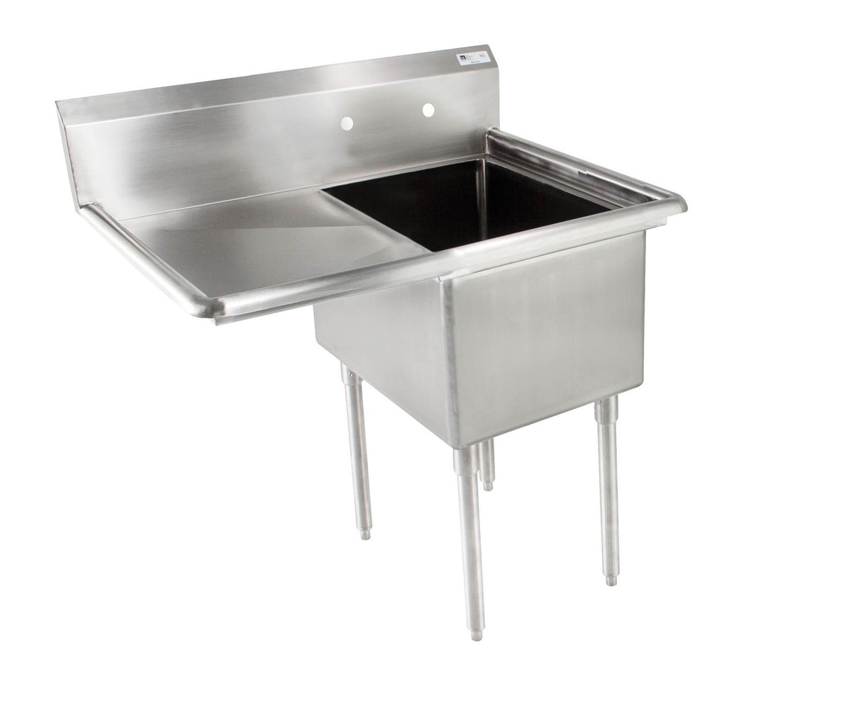 John Boos E1S8-24-14L24 E Series Stainless Steel Sink, 14" Deep Bowl, 1 Compartment, 24" Left Hand Drainboard, 50-1/2" Length x 29-1/2" Width