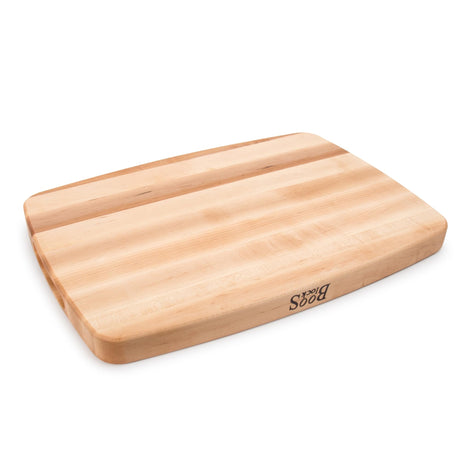 John Boos CB1050-1M2014150 Maple Wood Cutting Board for Kitchen Prep 20 x 14 Inches, 1.5 Inch Thick Edge Grain Reversible Oval Charcuterie Block with Juice Groove 20X14X1.5 MPL-EDGE GR-