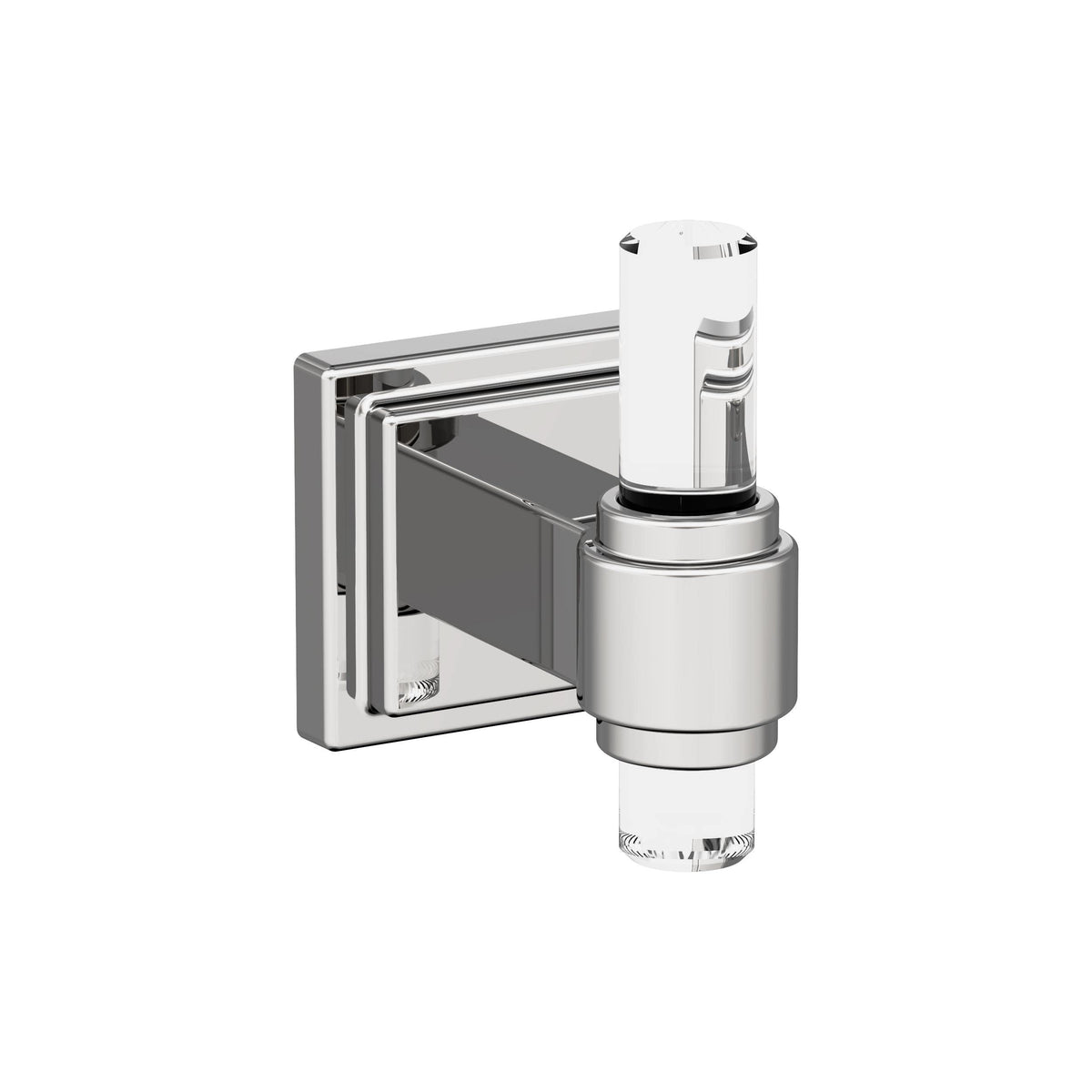 Amerock BH36060C26 Clear/Chrome Single Robe Hook 2-15/16 in. (75 mm) Length Towel Holder Glacio Towel Hook for Bathroom Bathroom Hardware Bath Accessories