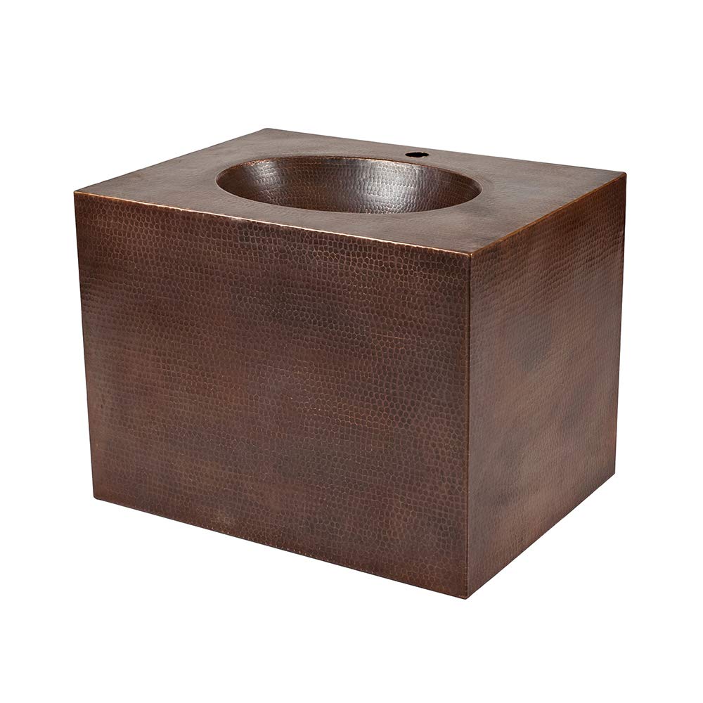 Premier Copper Products VADB24181 24-Inch Hand Hammered Wall Mount Copper Vanity, Oil Rubbed Bronze
