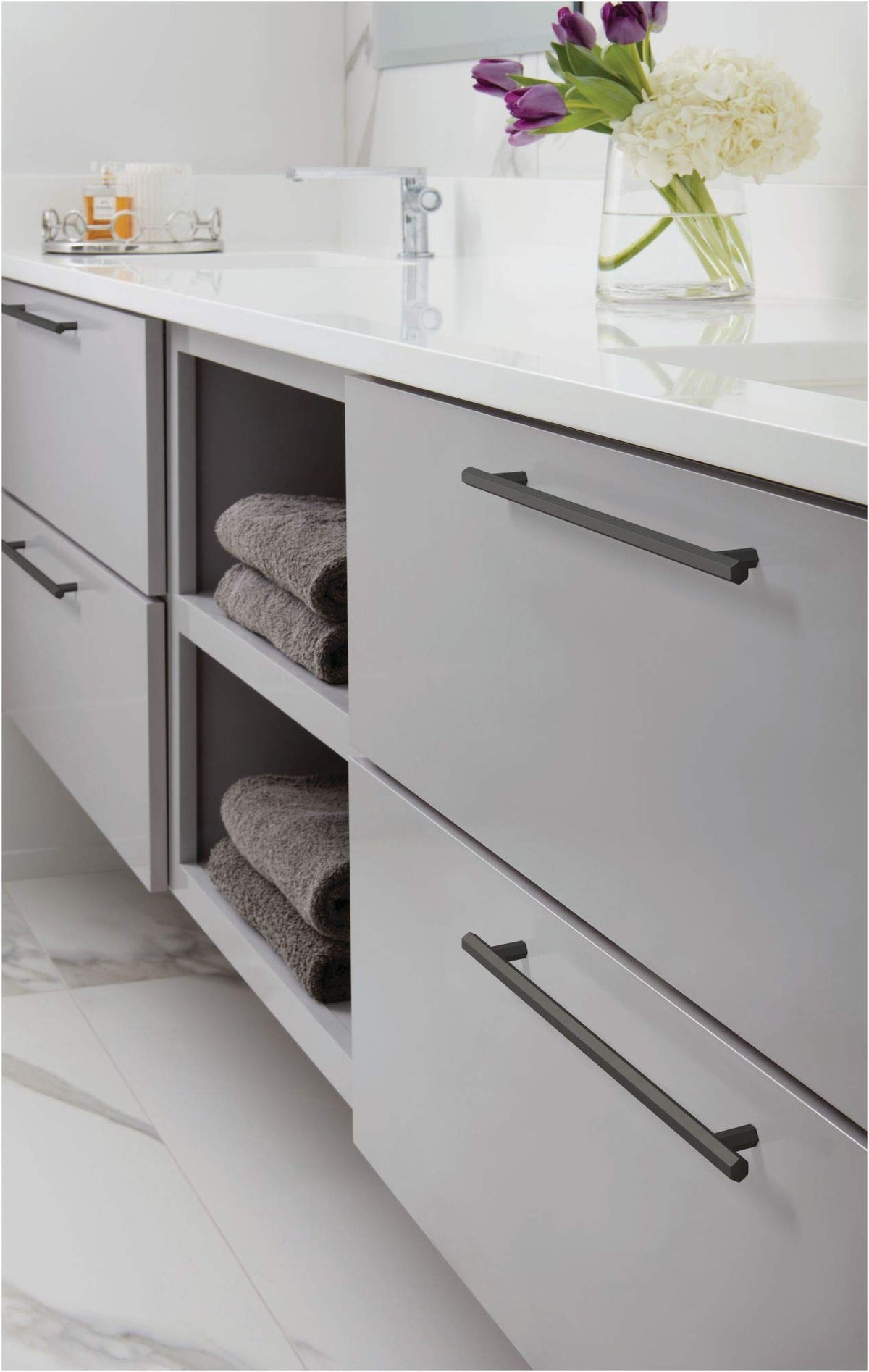 Amerock Cabinet Pull Matte Black 10-1/16 inch (256 mm) Center-to-Center Caliber 1 Pack Drawer Pull Cabinet Handle Cabinet Hardware