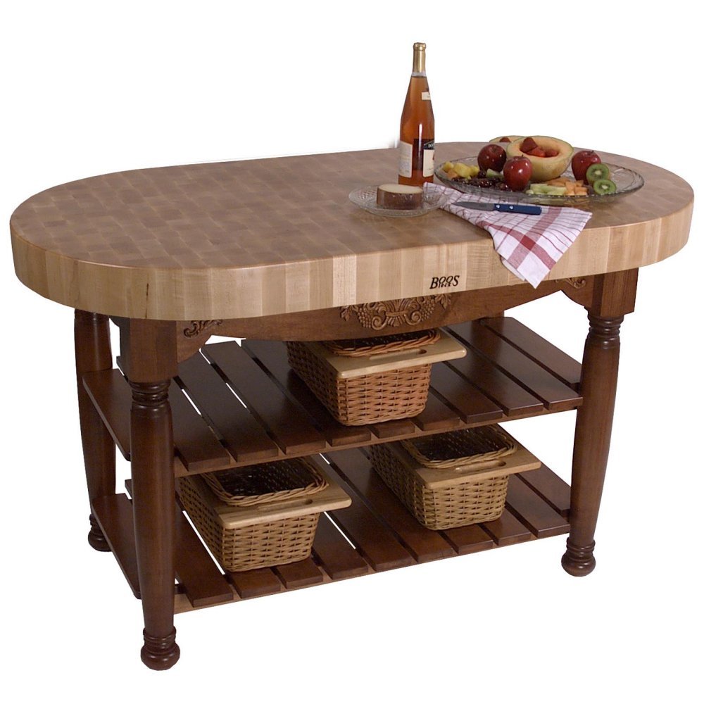 John Boos CU-HAR60-UG Harvest Table Kitchen Island (Useful Gray Stain) (36"H x 60"W 30"D)