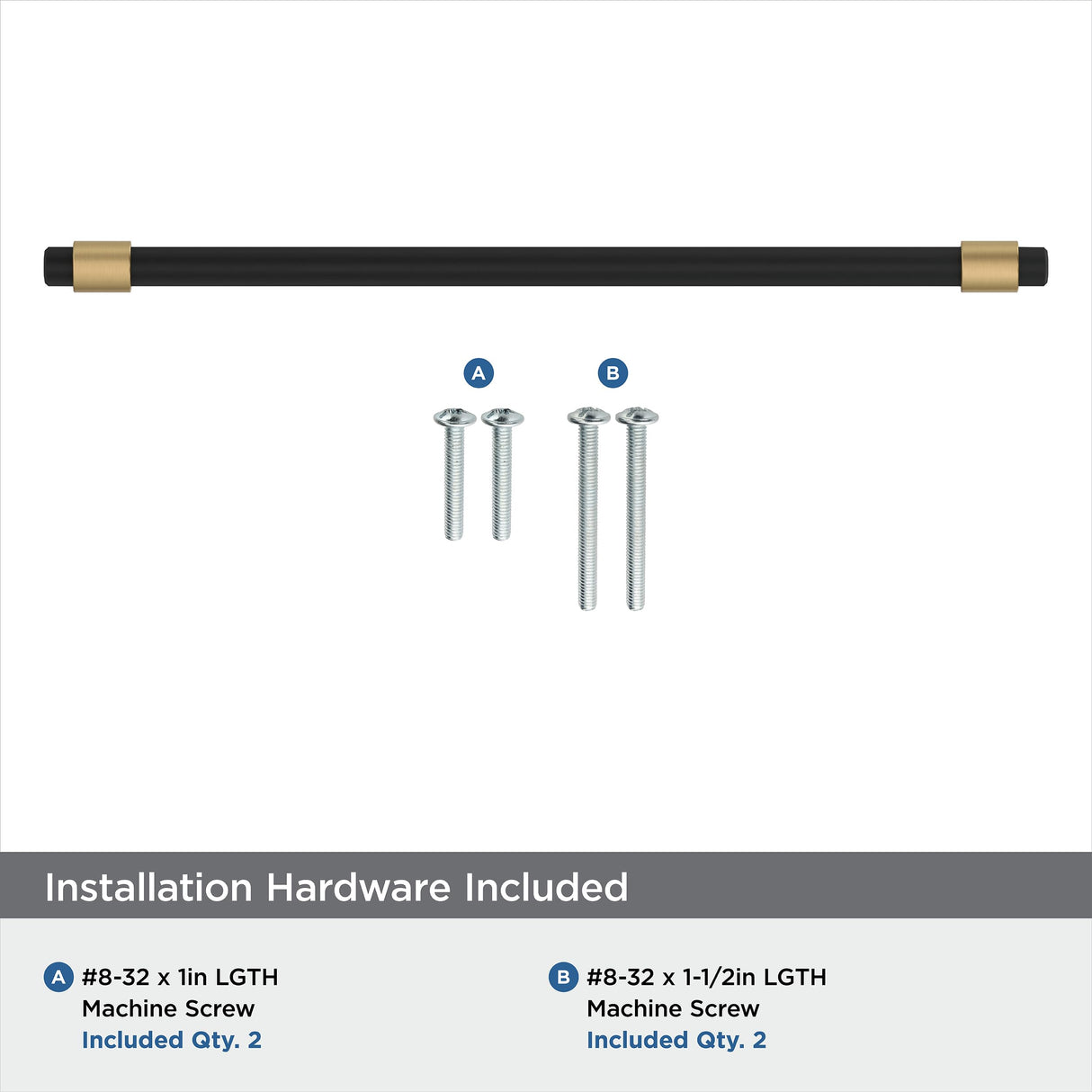 Amerock Cabinet Pull Matte Black/Champagne Bronze 8-13/16 inch (224 mm) Center-to-Center Mergence 1 Pack Drawer Pull Cabinet Handle Cabinet Hardware