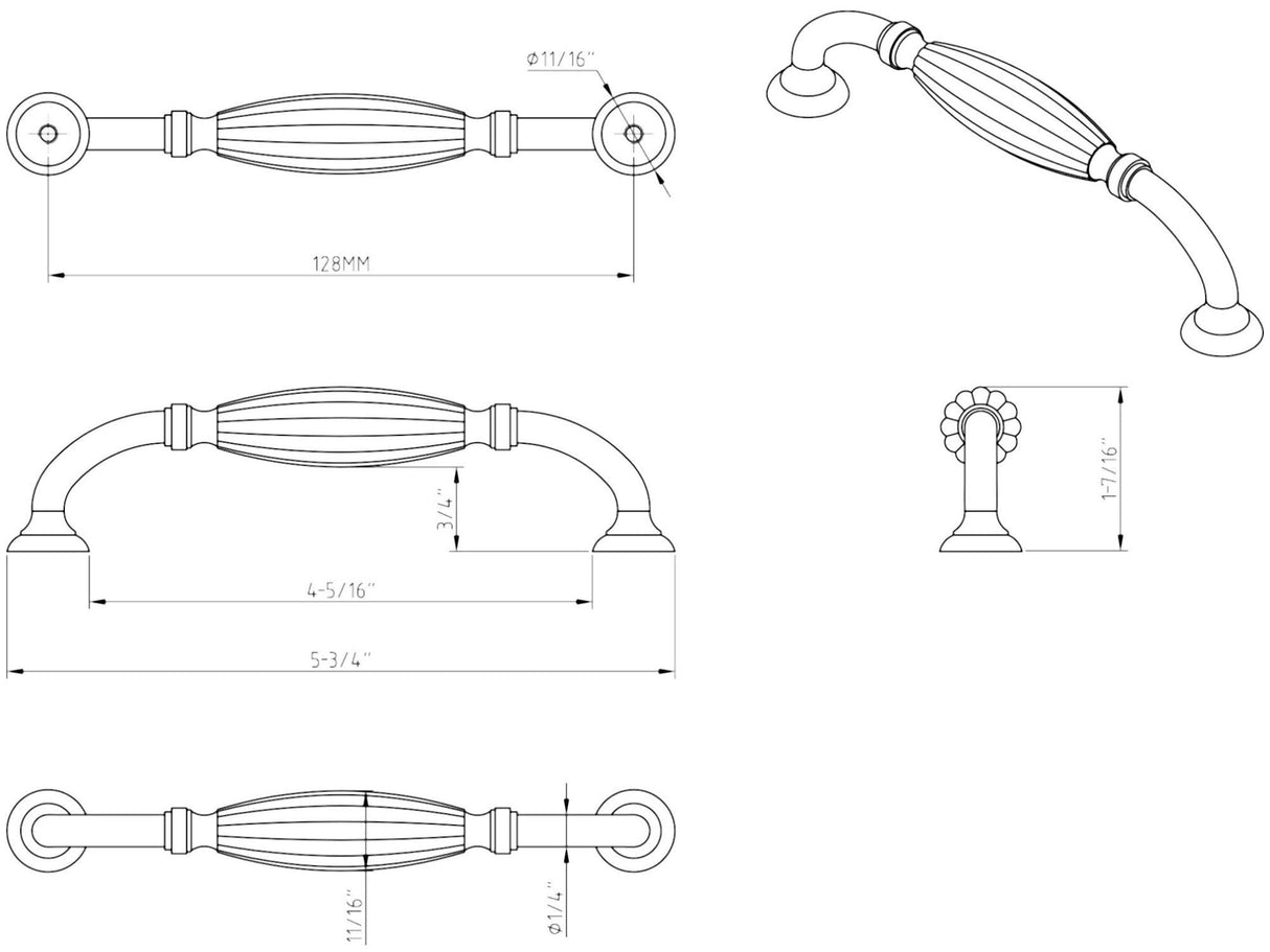 Jeffrey Alexander 718ABSB 128 mm Center-to-Center Antique Brushed Satin Brass Glenmore Cabinet Pull