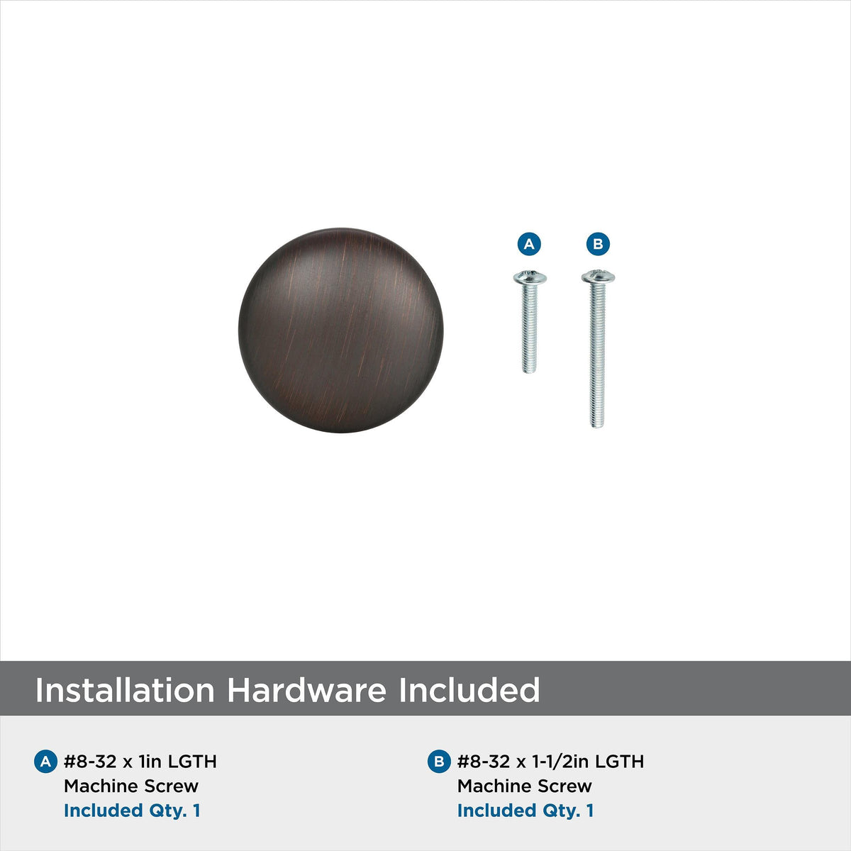 Amerock, Oil Rubbed Bronze 1-1/4 inch (32 mm) Diameter Edona 1 Pack Drawer Knob Cabinet Hardware