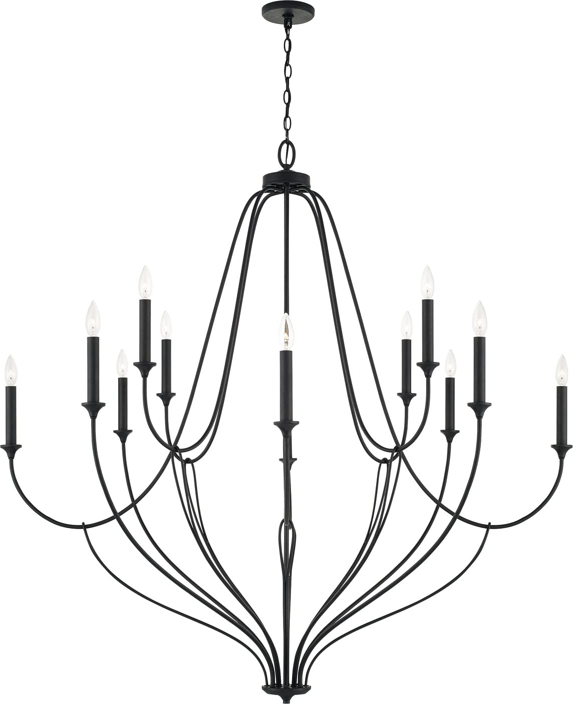 Capital Lighting 441601BI Bentley 12 Light Chandelier Black Iron