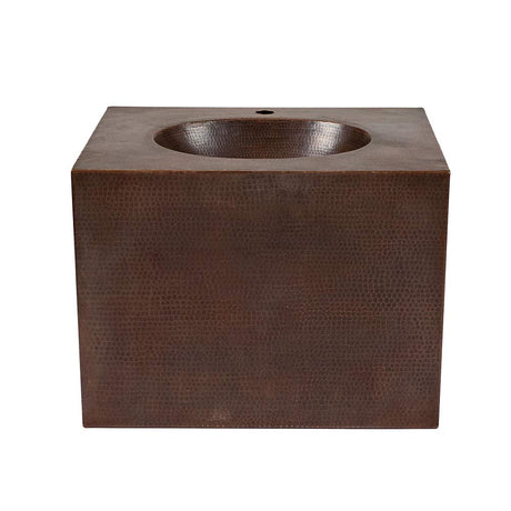 Premier Copper Products VADB24181 24-Inch Hand Hammered Wall Mount Copper Vanity, Oil Rubbed Bronze