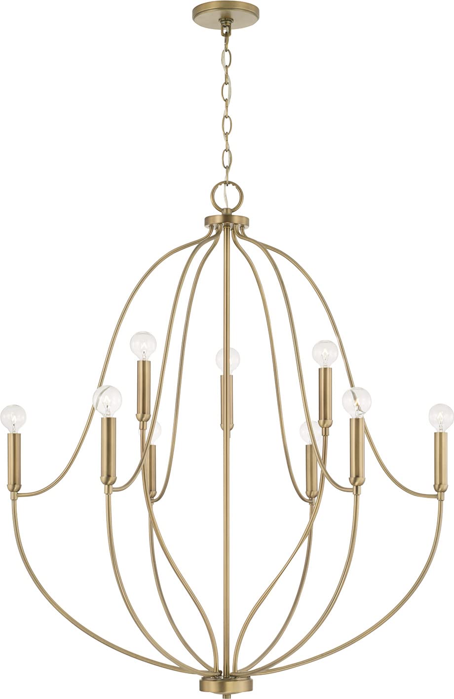 Capital Lighting 447091AD Madison 9 Light Chandelier Aged Brass
