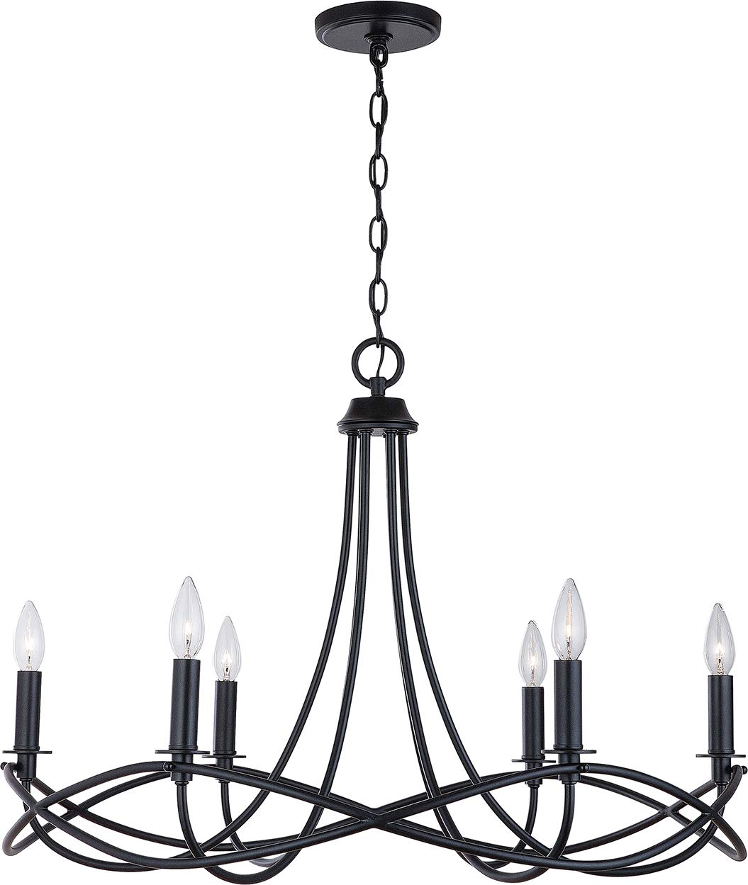 Capital Lighting 431661MB Sonnet 6 Light Chandelier Matte Black