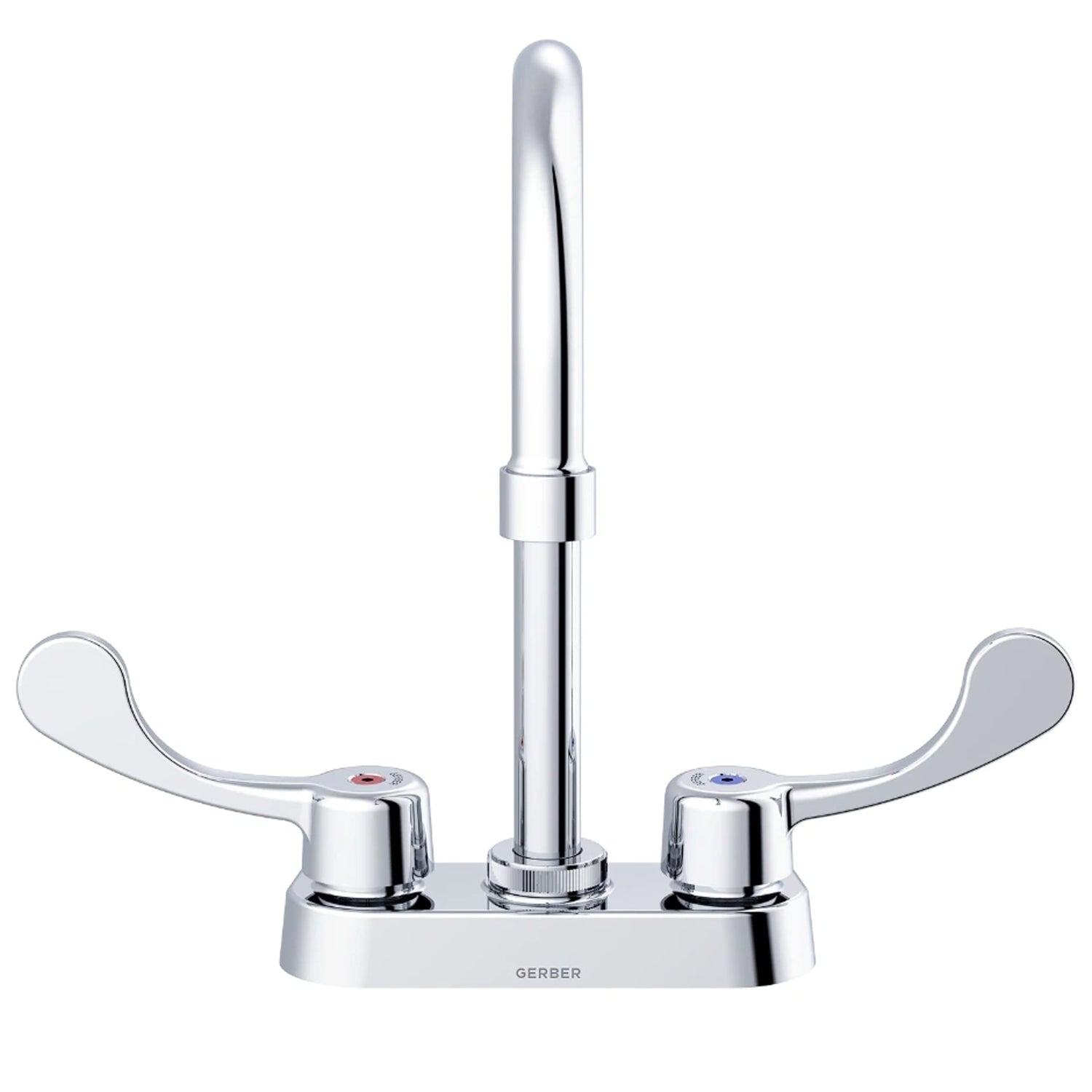 Gerber GC044554 Chrome Commercial Two Handle Centerset Lavatory Faucet W/ GOOSENECK...
