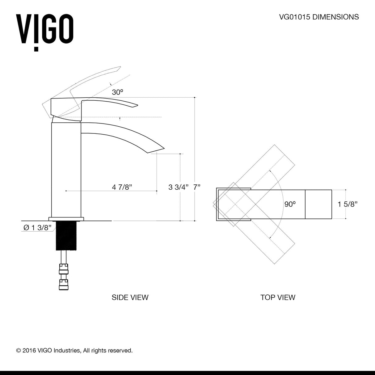 VIGO Satro 7 inch H Single Hole Single Handle Single Hole Bathroom Faucet in Matte Black - Bathroom Sink Faucet VG01015MB