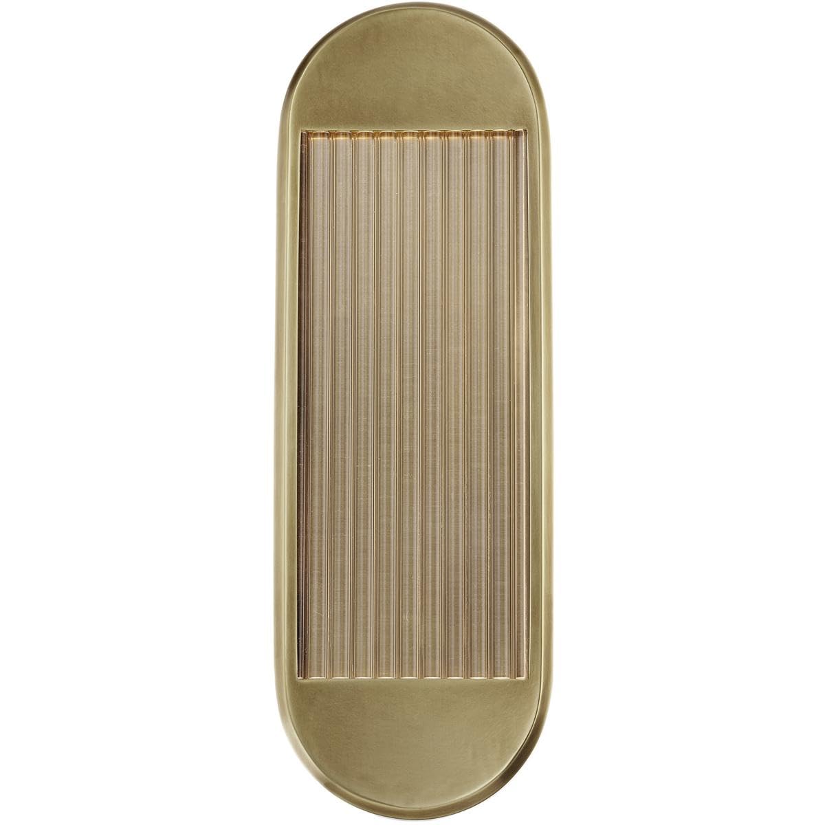 Alora WV330216VB PALAIS 16" WV VINTAGE BRASS CLEAR RIBBED ACRYLIC 17W LED 90 3000K AC LED