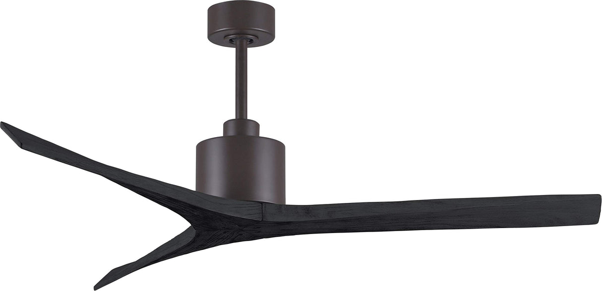 Matthews Fan MW-TB-BK-60 Mollywood 6-speed contemporary ceiling fan in Textured Bronze finish with 60” solid matte black wood blades