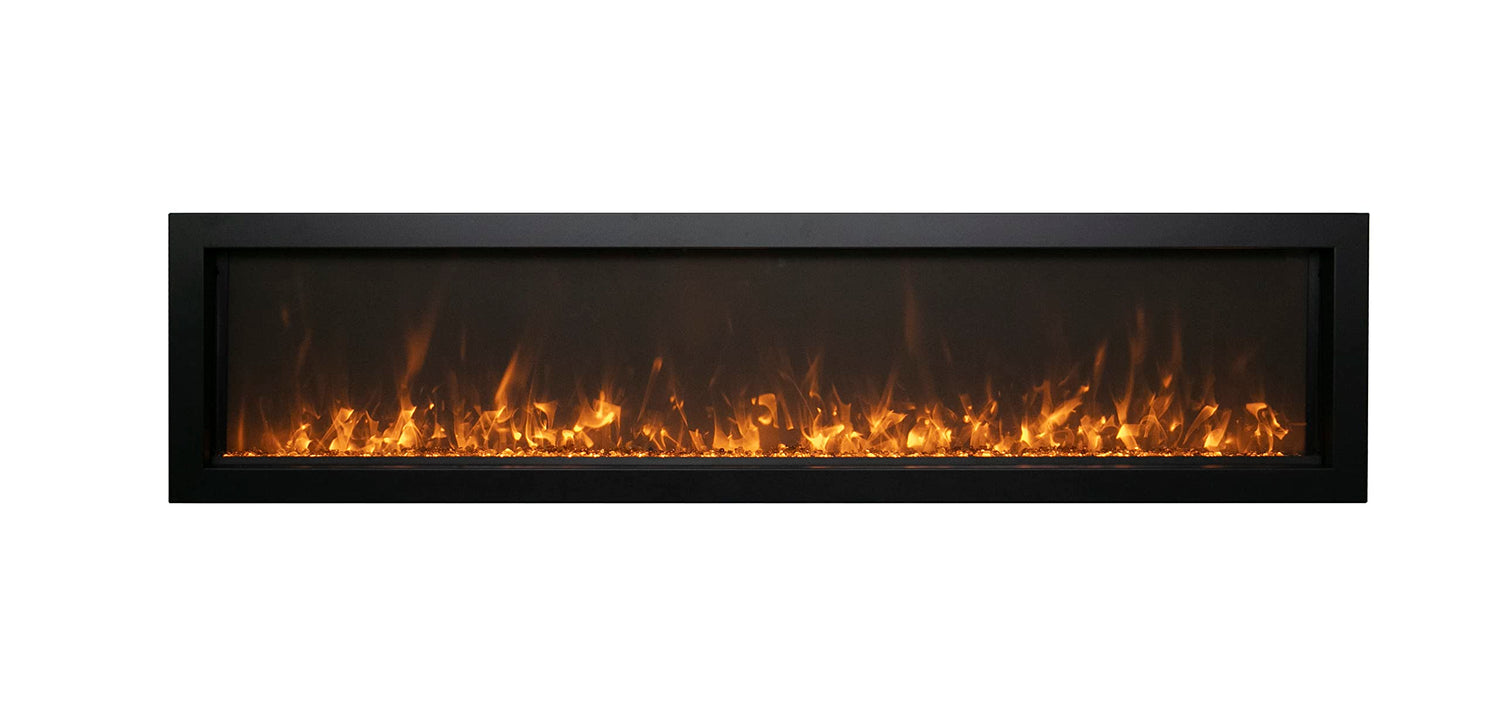 Amantii SYM-SLIM-50 Symmetry Xtraslim Smart Electric  -50" WiFi Enabled Fireplace, Featuring a  MultiFunction  Remote Control, Multi Speed Flame Motor