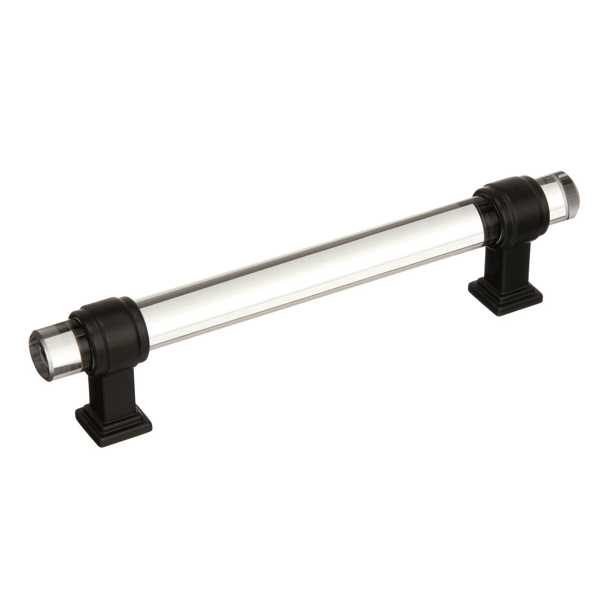 Amerock Cabinet Pull Clear/Black Bronze 5-1/16 inch (128 mm) Center to Center Glacio 1 Pack Drawer Pull Drawer Handle Cabinet Hardware