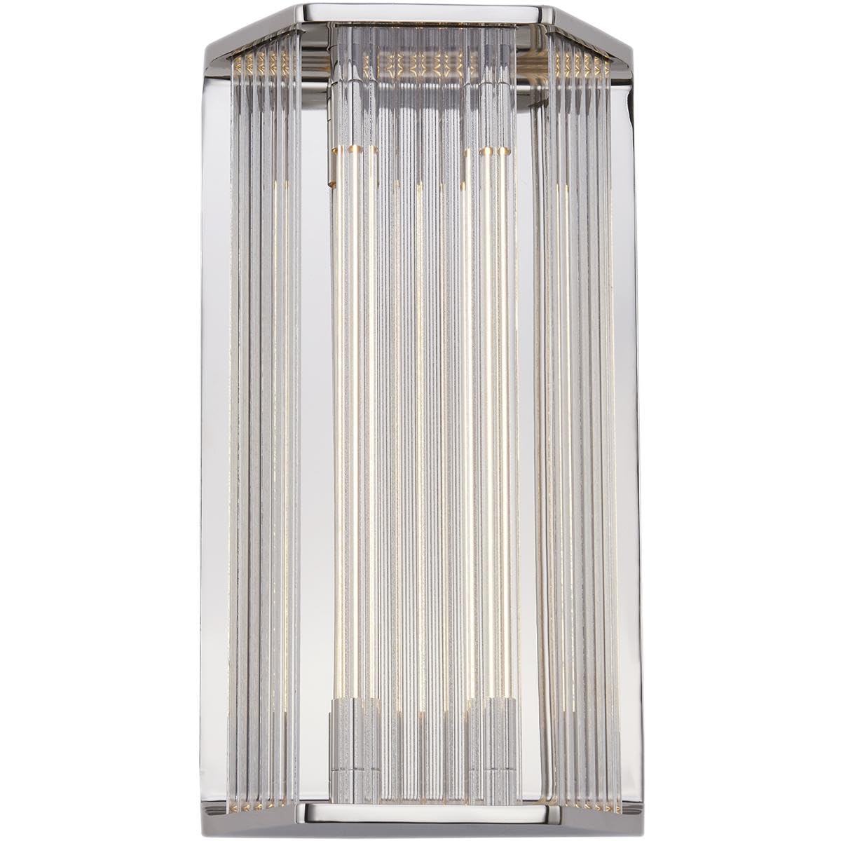 Alora WV339216PNCR SABRE 16" WV POLISHED NICKEL CLEAR RIBBED GLASS 15W LED 90 2700K DC LED