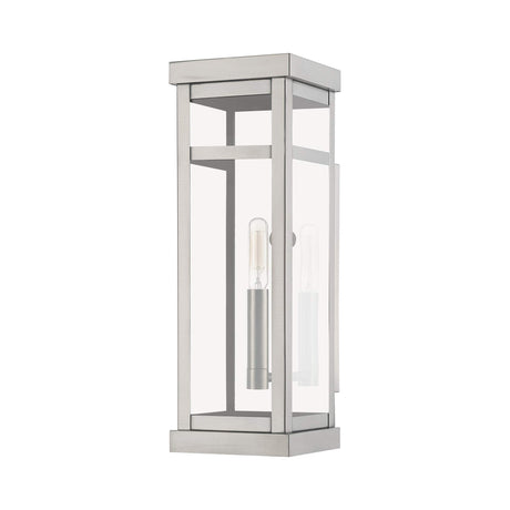 Livex Lighting 20703-91 Transitional One Light Outdoor Wall Lantern from Hopewell Collection in Pwt, Nckl, B/S, Slvr. Finish, Brushed Nickel