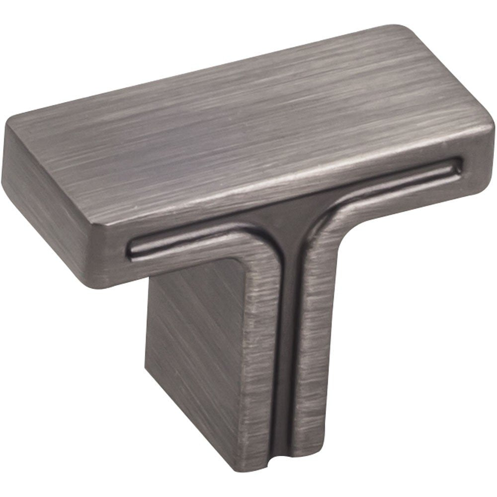 Jeffrey Alexander 867BNBDL 1-3/8" Overall Length Brushed Pewter Rectangle Anwick Cabinet Knob