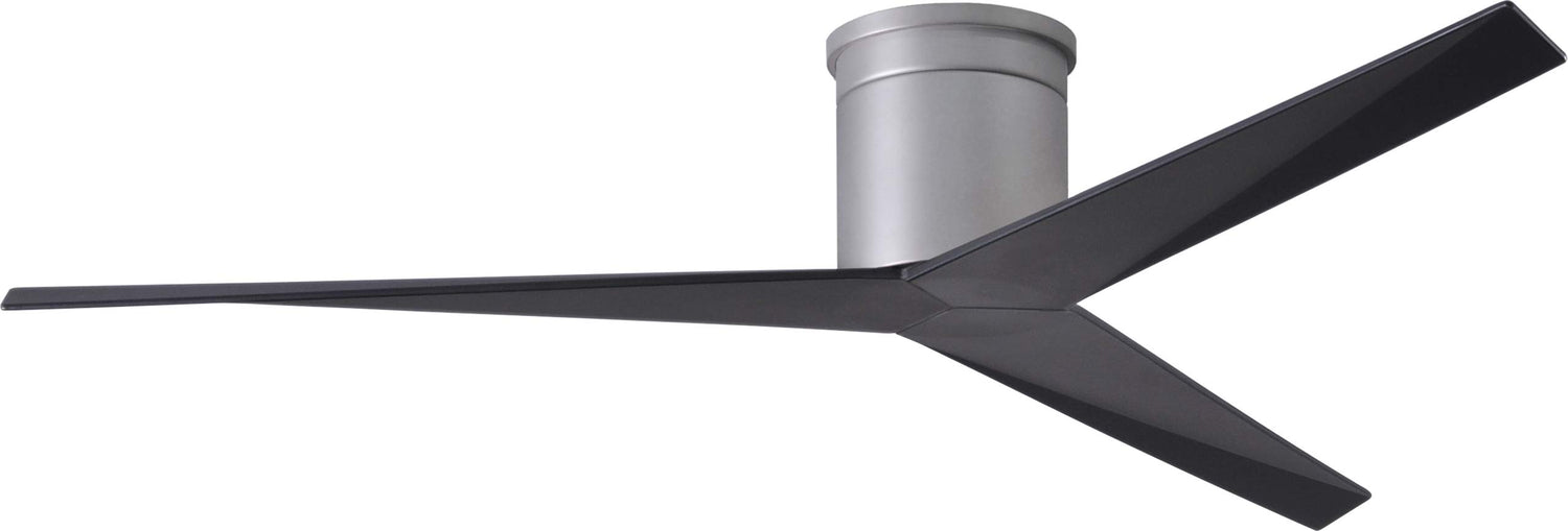 Matthews Fan EKH-BN-BK Eliza-H 3-blade ceiling mount paddle fan in Brushed Nickel finish with matte black ABS blades.