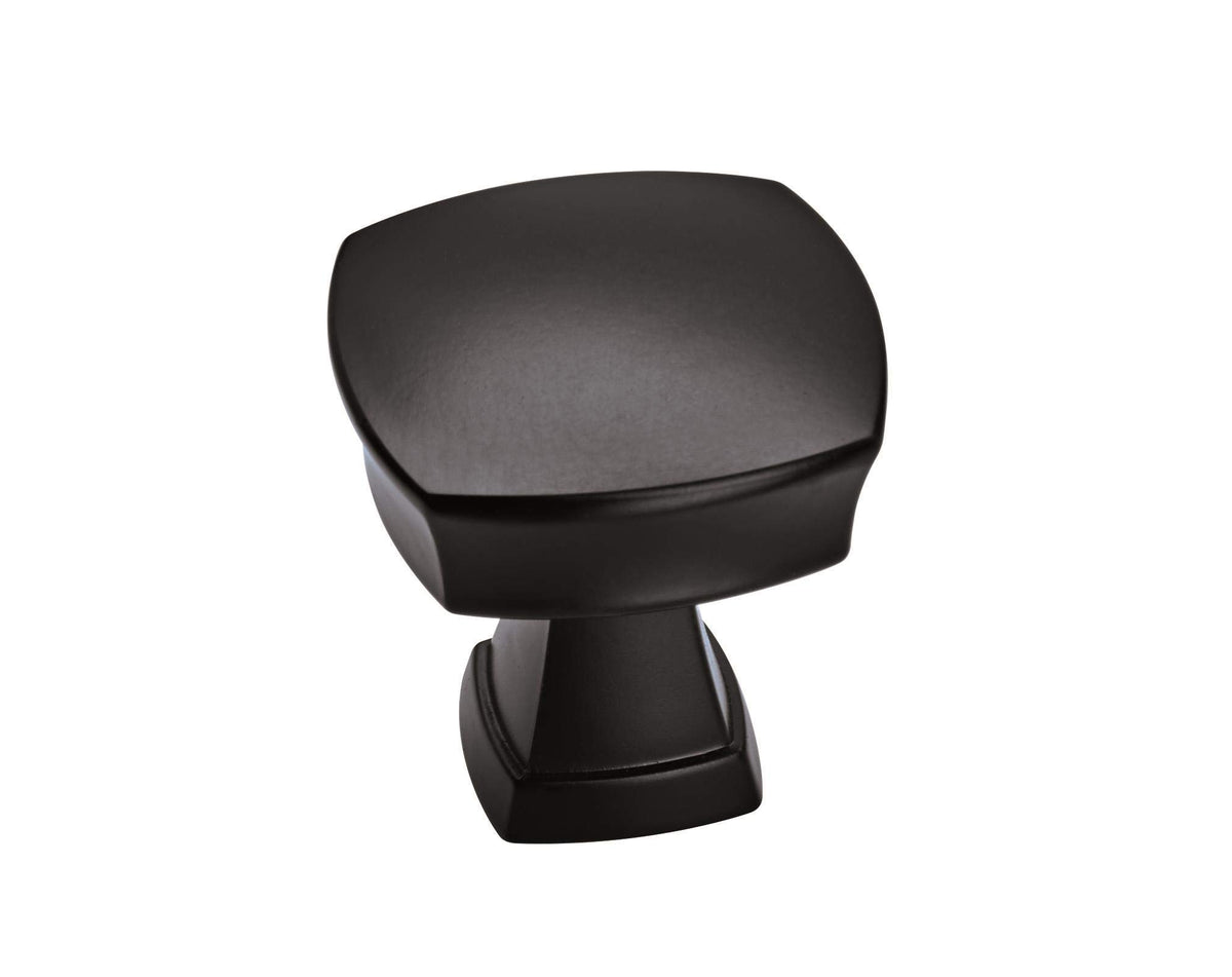 Amerock Cabinet Knob Matte Black 1-1/4 inch (32 mm) Length Stature 1 Pack Drawer Knob Cabinet Hardware