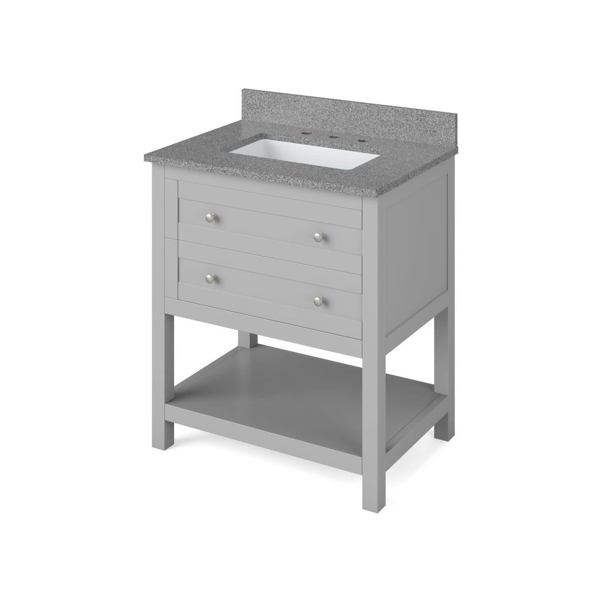 Jeffrey Alexander VKITAST30GRSGR 30" Grey Astoria Vanity, Steel Grey Cultured Marble Vanity Top, undermount rectangle bowl