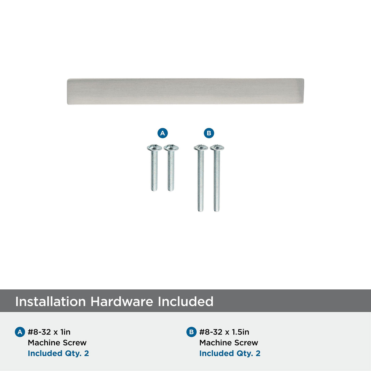Amerock Cabinet Pull Satin Nickel 3 inch (76 mm) Center to Center Monument 1 Pack Drawer Pull Drawer Handle Cabinet Hardware