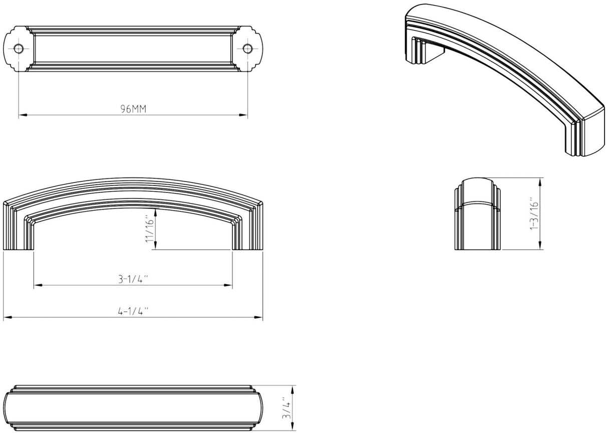 Jeffrey Alexander 519-96DBAC 96 mm Center-to-Center Brushed Oil Rubbed Bronze Delgado Cabinet Pull