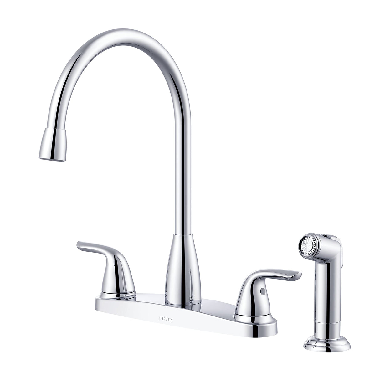 Gerber G0040167 Viper Two Handle High Arc Kitchen Faucet W/sidespray - Chrome