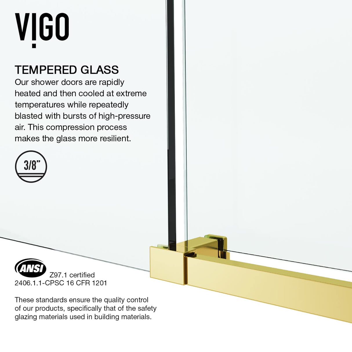 VIGO Adjustable 68-72" W x 76" H Elan E-Class Frameless Sliding Rectangle Shower Door with Clear Tempered Glass, Reversible Door Handle and Stainless Steel Hardware in Chrome-VG6021CHCL7276