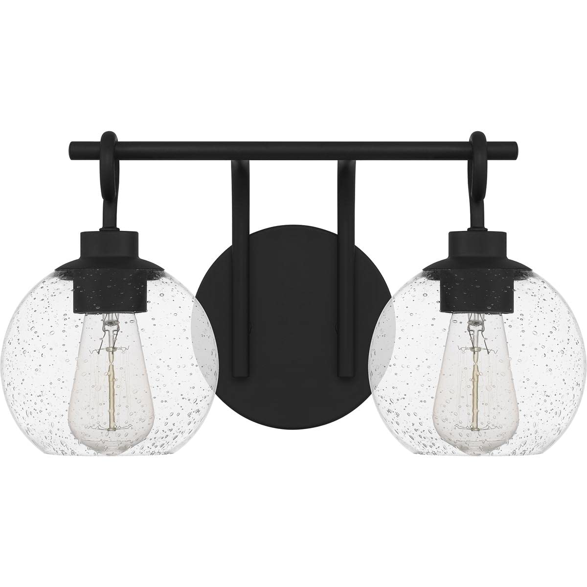 Quoizel WTN8616MBK Winston Vanity, 2-Light 200 Total Watts, Matte Black