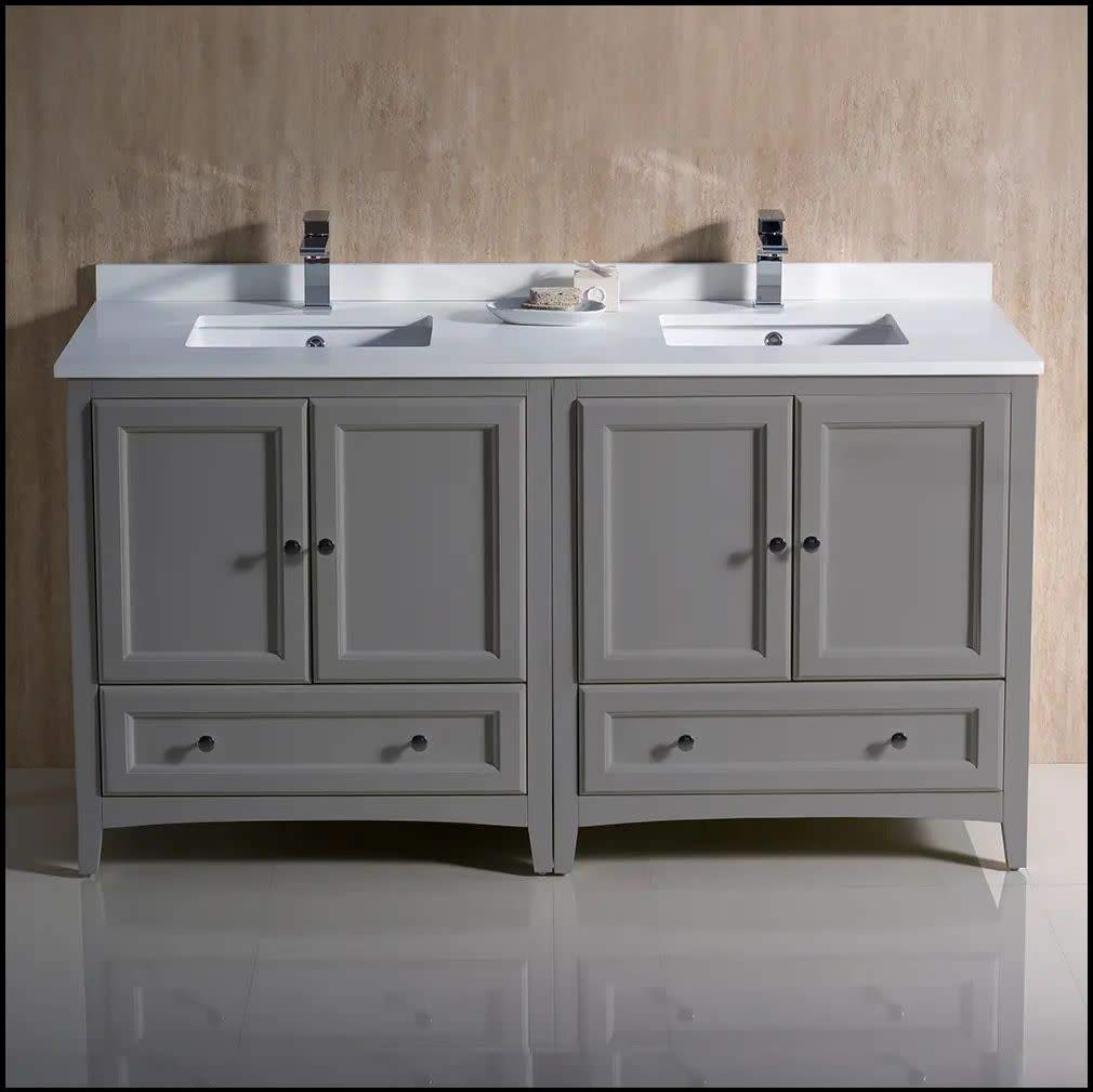 Fresca FCB20-3030AW-CWH-U Double Sink Cabinets with Sinks