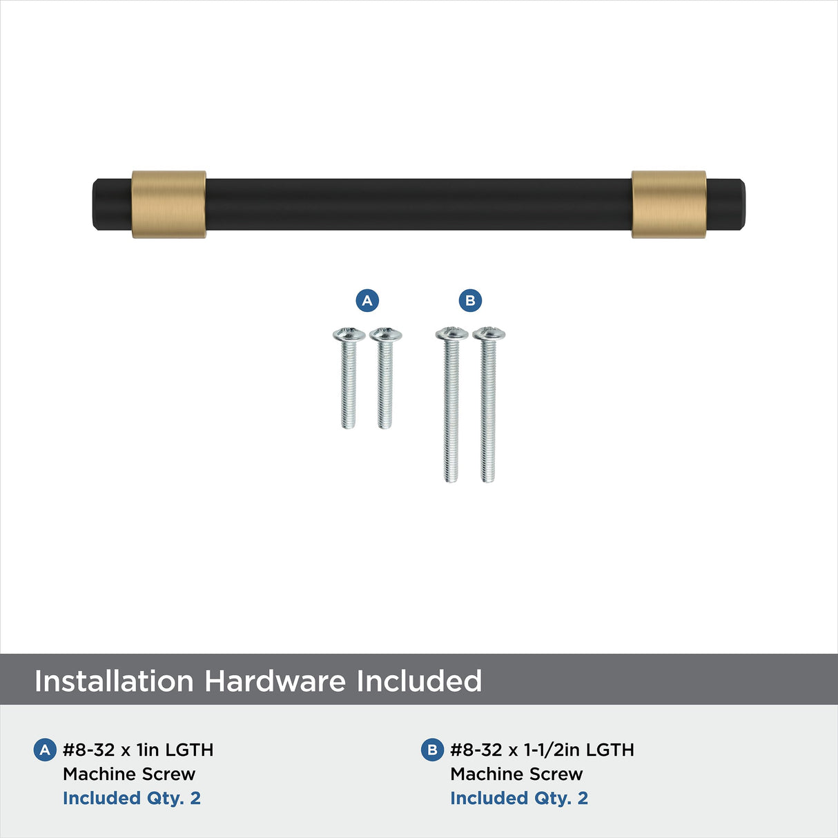 Amerock Cabinet Pull Matte Black/Champagne Bronze 3-3/4 inch (96 mm) Center-to-Center Mergence 1 Pack Drawer Pull Cabinet Handle Cabinet Hardware
