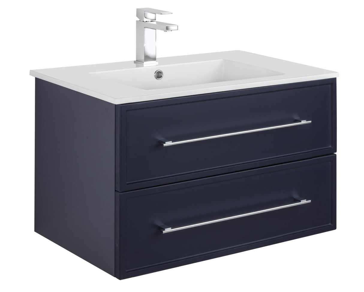 MILANO 30" Wall Hung Vanity BLUE w/top (Modern Shaker)