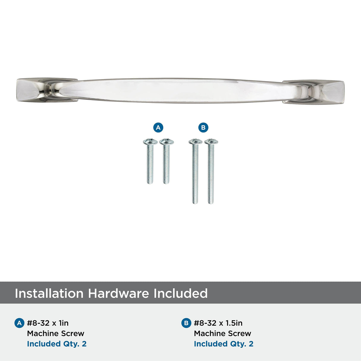 Amerock Cabinet Pull Polished Nickel 6-5/16 inch (160 mm) Center to Center Highland Ridge 1 Pack Drawer Pull Drawer Handle Cabinet Hardware