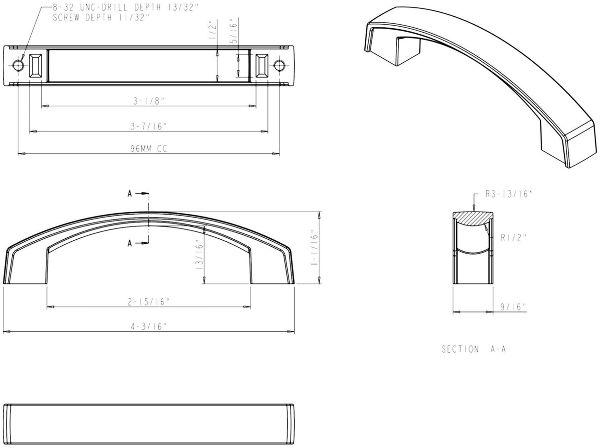 Jeffrey Alexander 549-96SBZ 96 mm Center-to-Center Satin Bronze Merrick Cabinet Pull