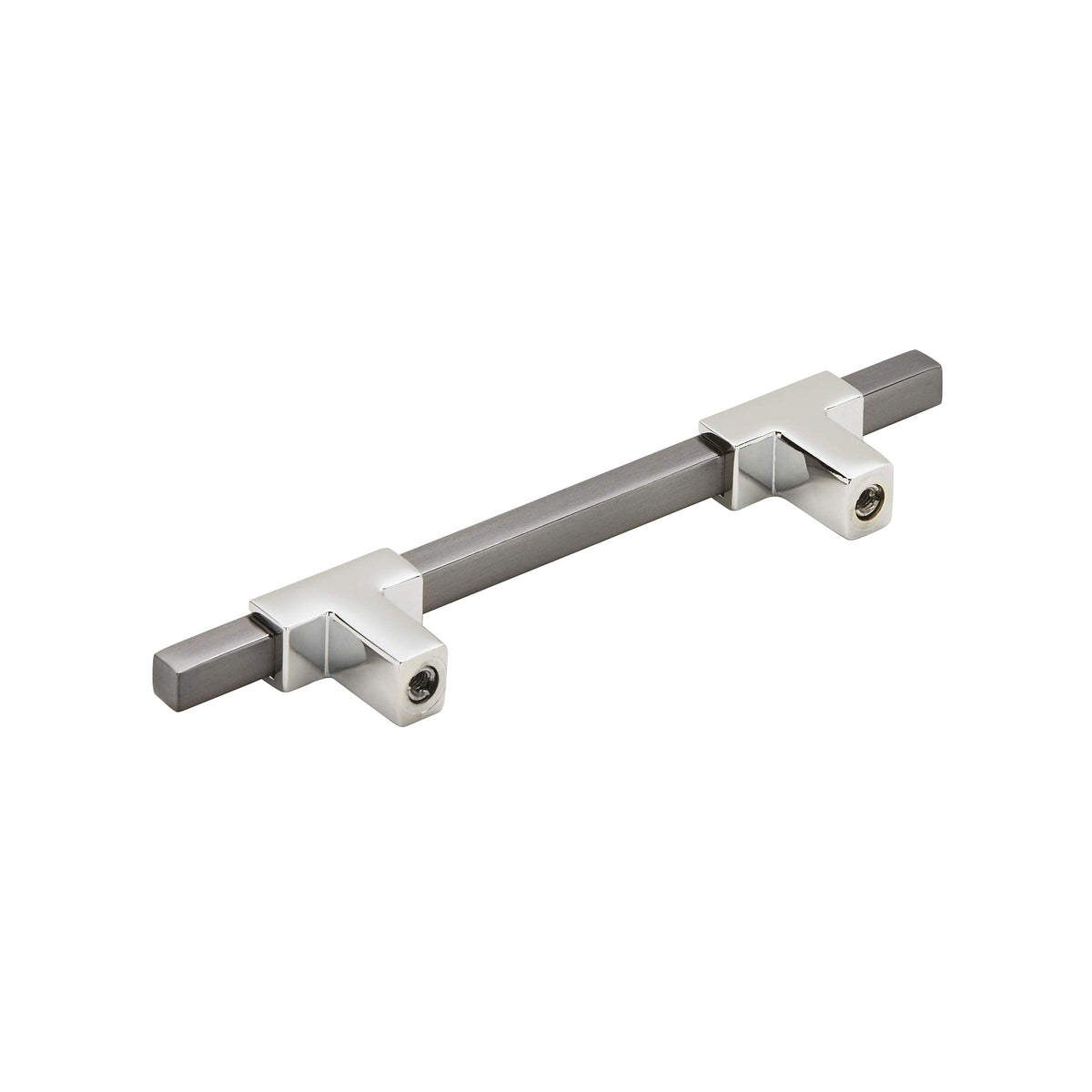 Amerock Cabinet Pull Polished Chrome/Black Chrome 3-3/4 inch (96 mm) Center to Center Urbanite 1 Pack Drawer Pull Drawer Handle Cabinet Hardware