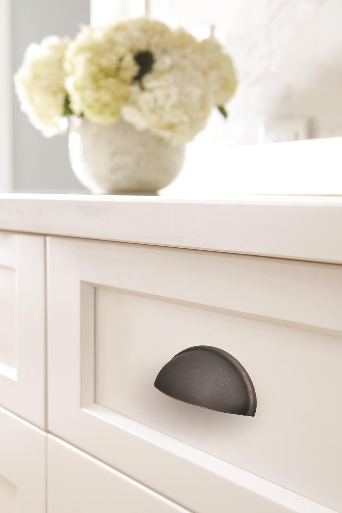 Amerock Cabinet Cup Pull Oil Rubbed Bronze 3 inch (76 mm) Center-to-Center Ravino 1 Pack Drawer Pull Drawer Handle Cabinet Hardware
