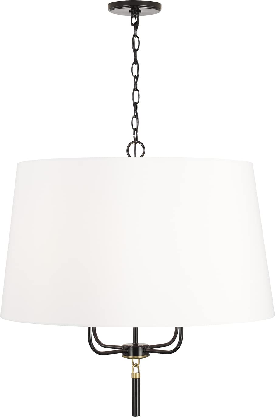 Capital Lighting 341941YA Beckham 4 Light Pendant Glossy Black and Aged Brass