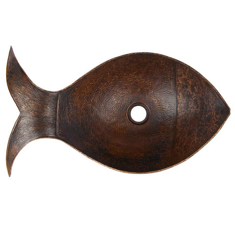 Premier Copper Products PVFHDB 20.5-Inch Fish Vessel Hammered Copper Sink